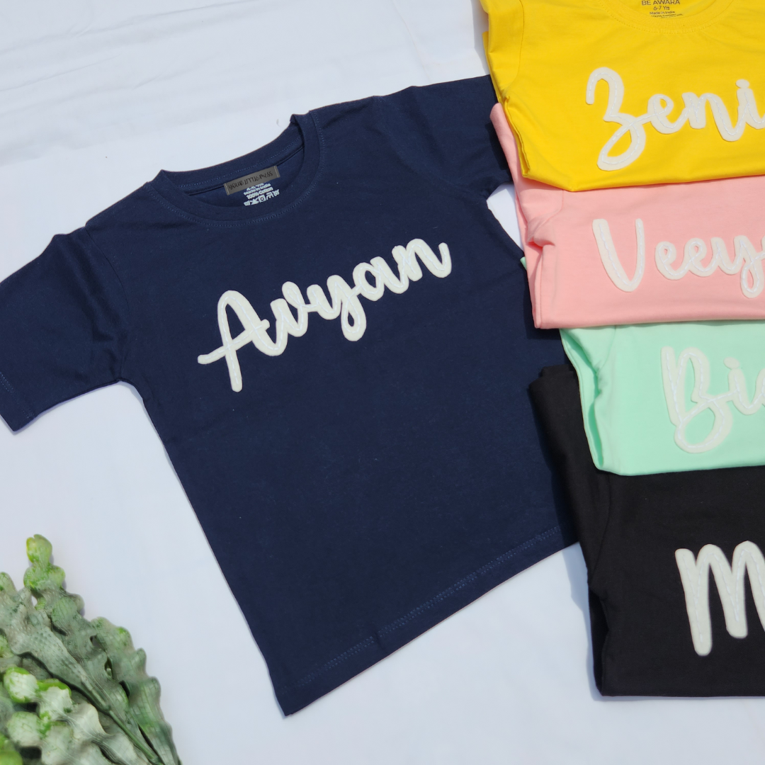 CUSTOMISED T-SHIRT - NAVY BLUE