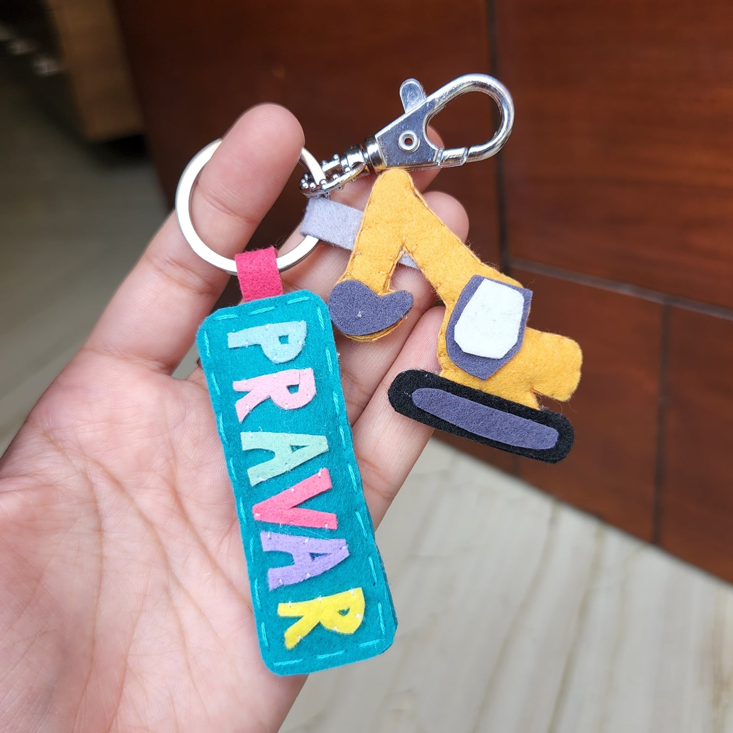 CHARACTER WITH NAME KEYCHAIN - EXCAVATOR
