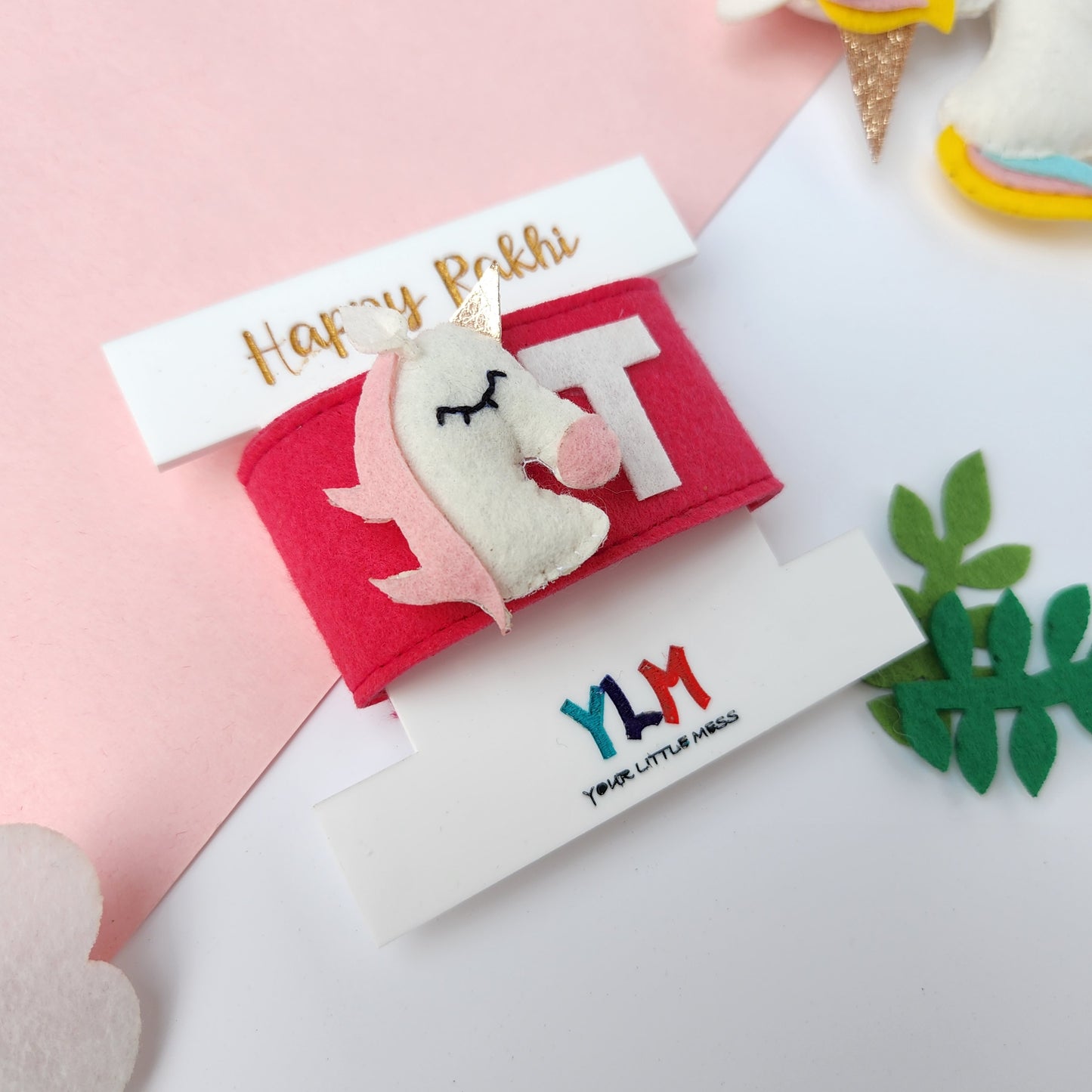 PERSONALISED WRISTBAND RAKHI - UNICORN