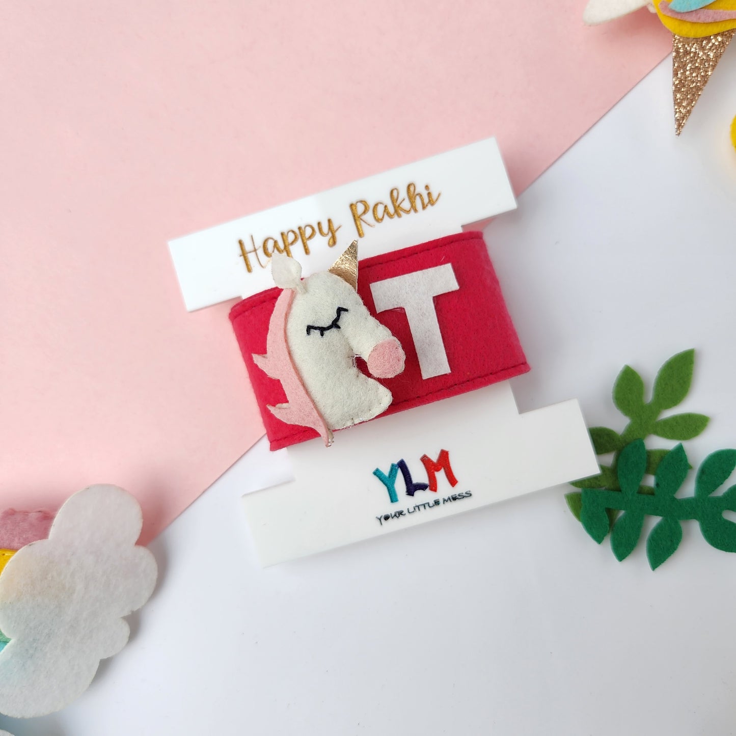 PERSONALISED WRISTBAND RAKHI - UNICORN