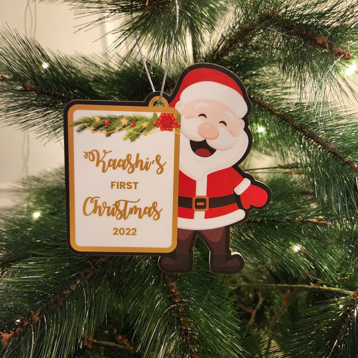 PERSONALISED CHRISTMAS ORNAMENTS - SANTA ILLUSTRATION