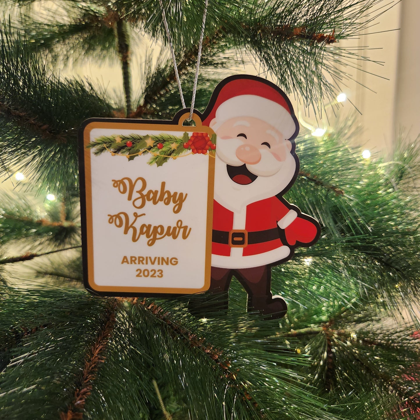 PERSONALISED CHRISTMAS ORNAMENTS - SANTA ILLUSTRATION