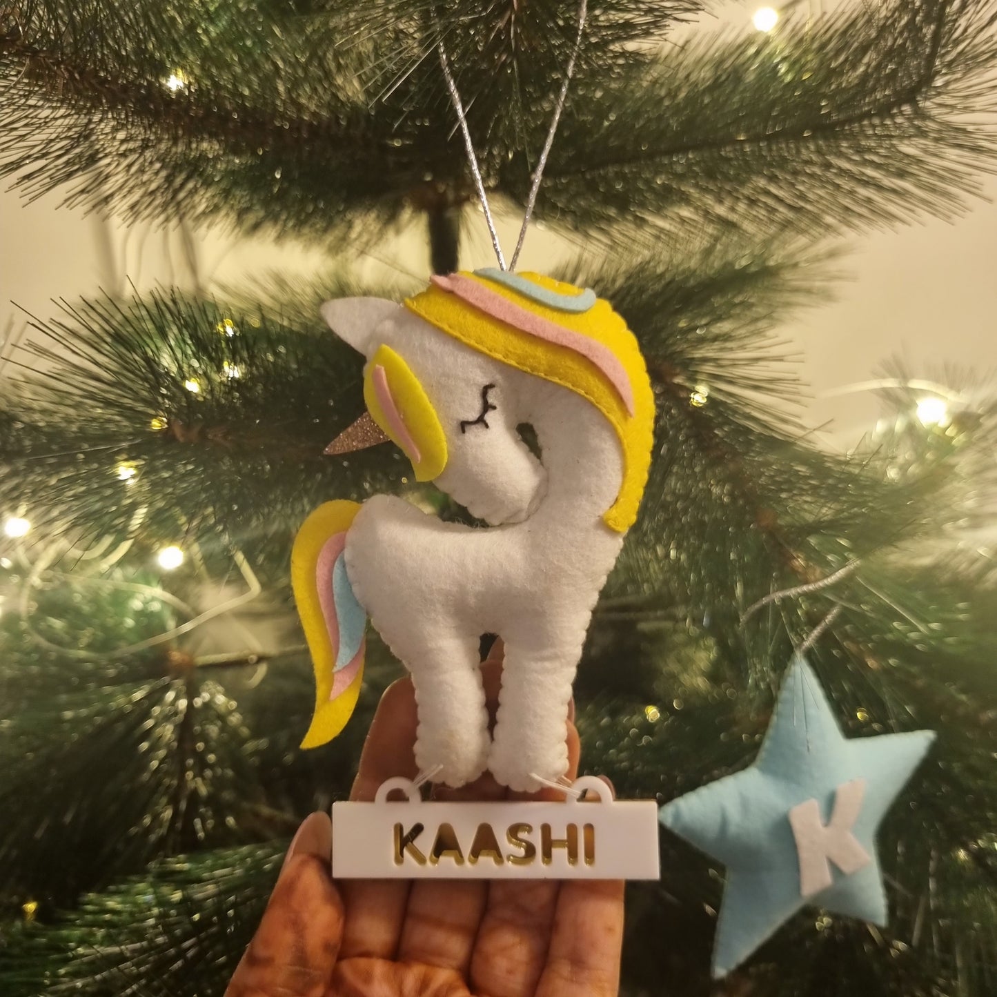 PERSONALISED CHRISTMAS ORNAMENTS - UNICORN