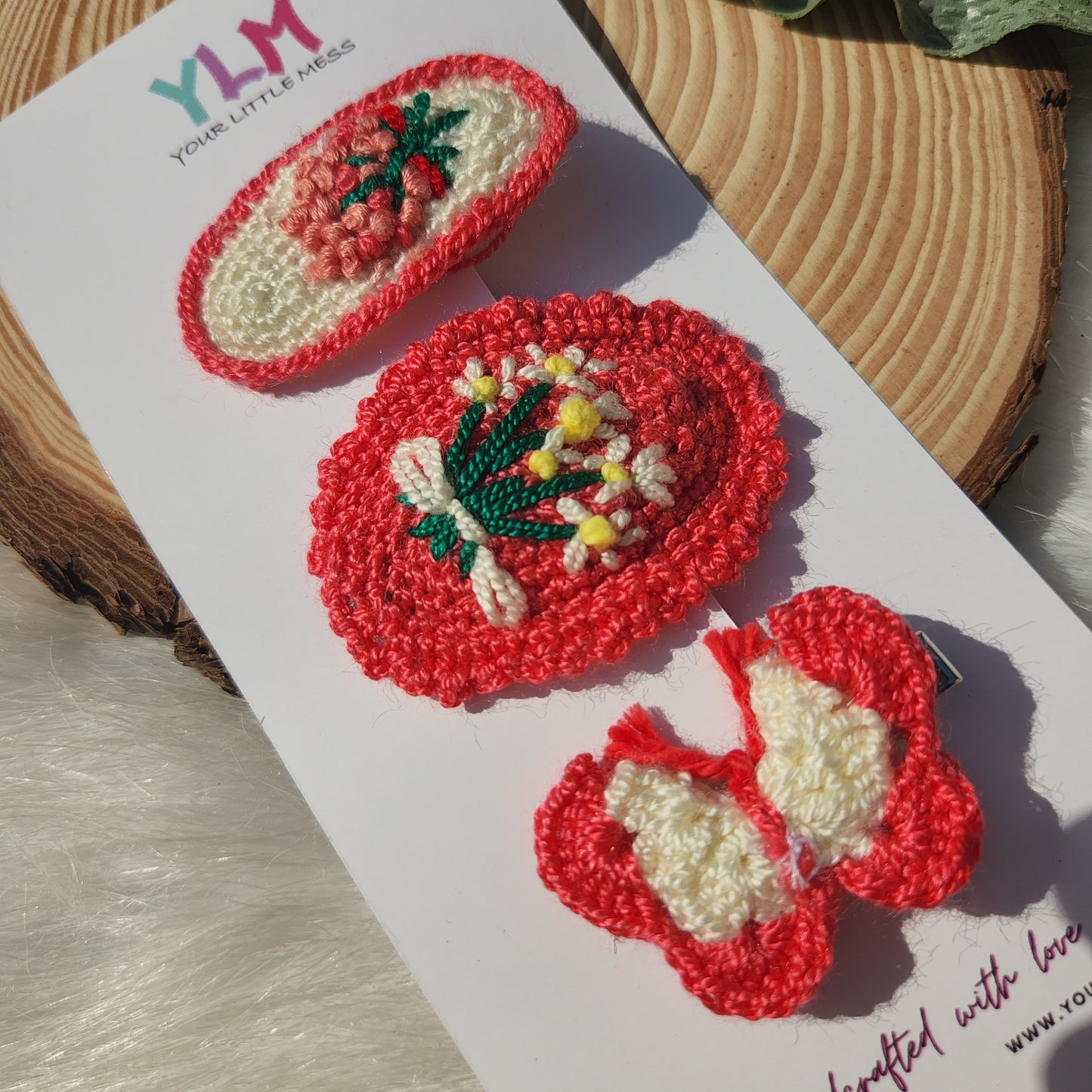 Pretty Girl Crochet Hairclip set of 3
