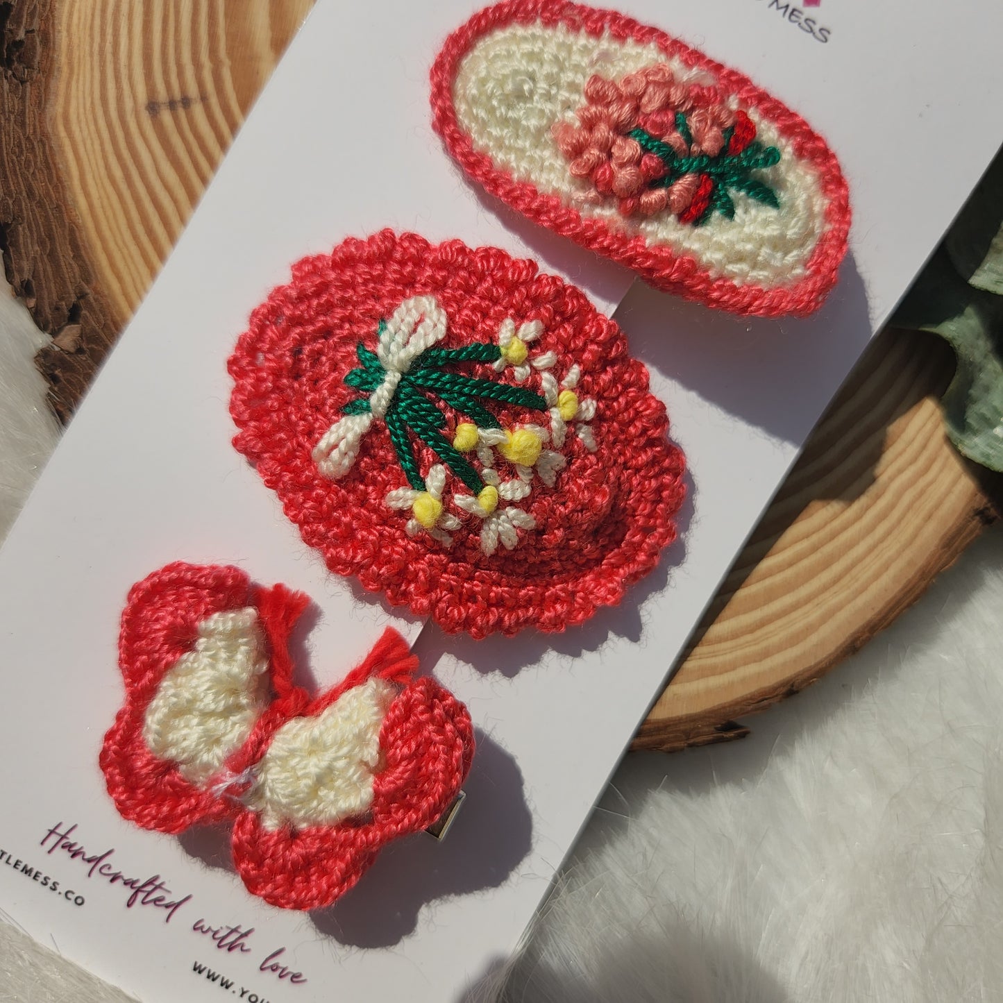 Pretty Girl Crochet Hairclip set of 3
