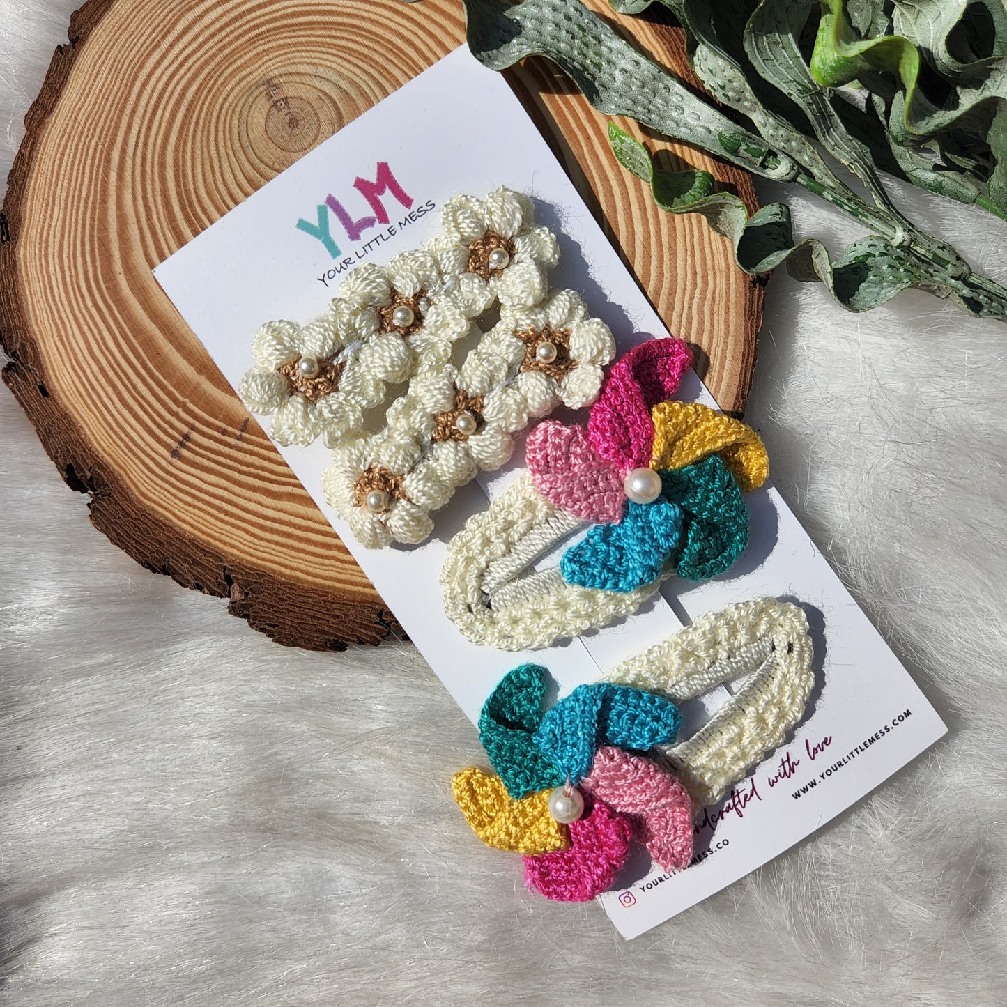 SHADES OF RAINBOW CROCHET HAIRCLIP