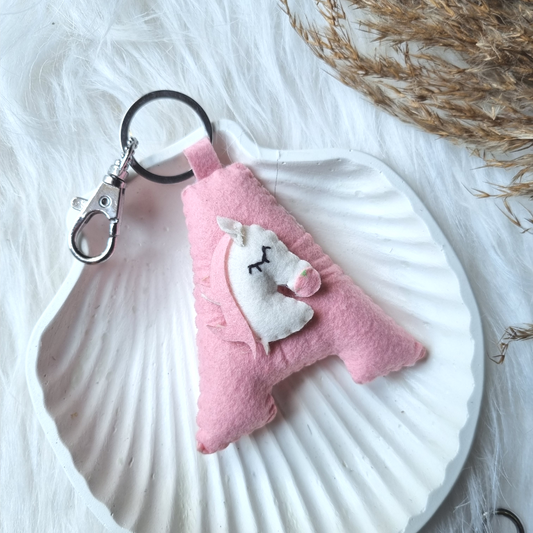 INITIAL KEYCHAIN - UNICORN