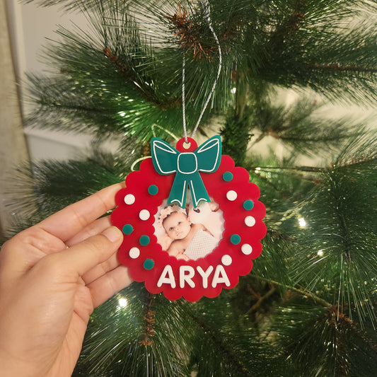 PHOTO CHRISTMAS ORNAMENT - BOW
