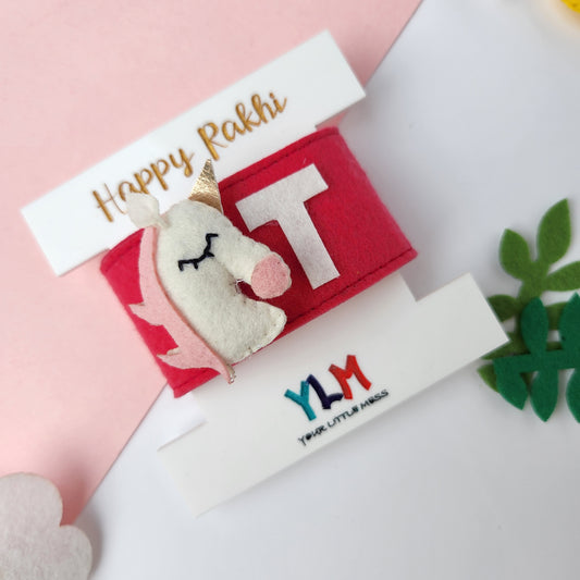 PERSONALISED WRISTBAND RAKHI - UNICORN