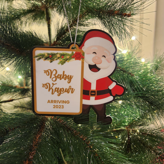 PERSONALISED CHRISTMAS ORNAMENTS - SANTA ILLUSTRATION