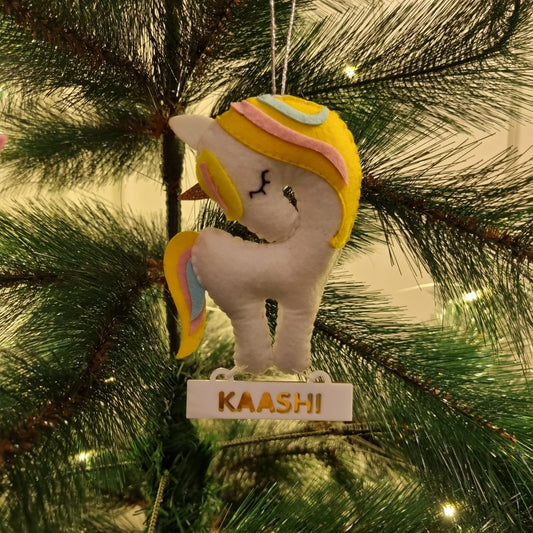 PERSONALISED CHRISTMAS ORNAMENTS - UNICORN