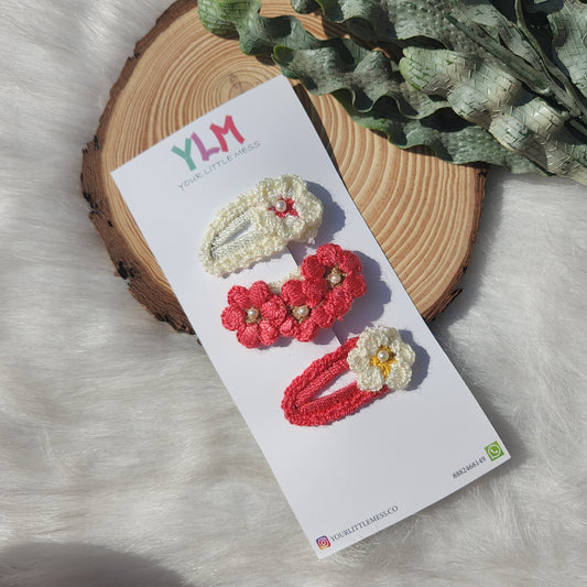 Florid Crochet Hairclip set of 3