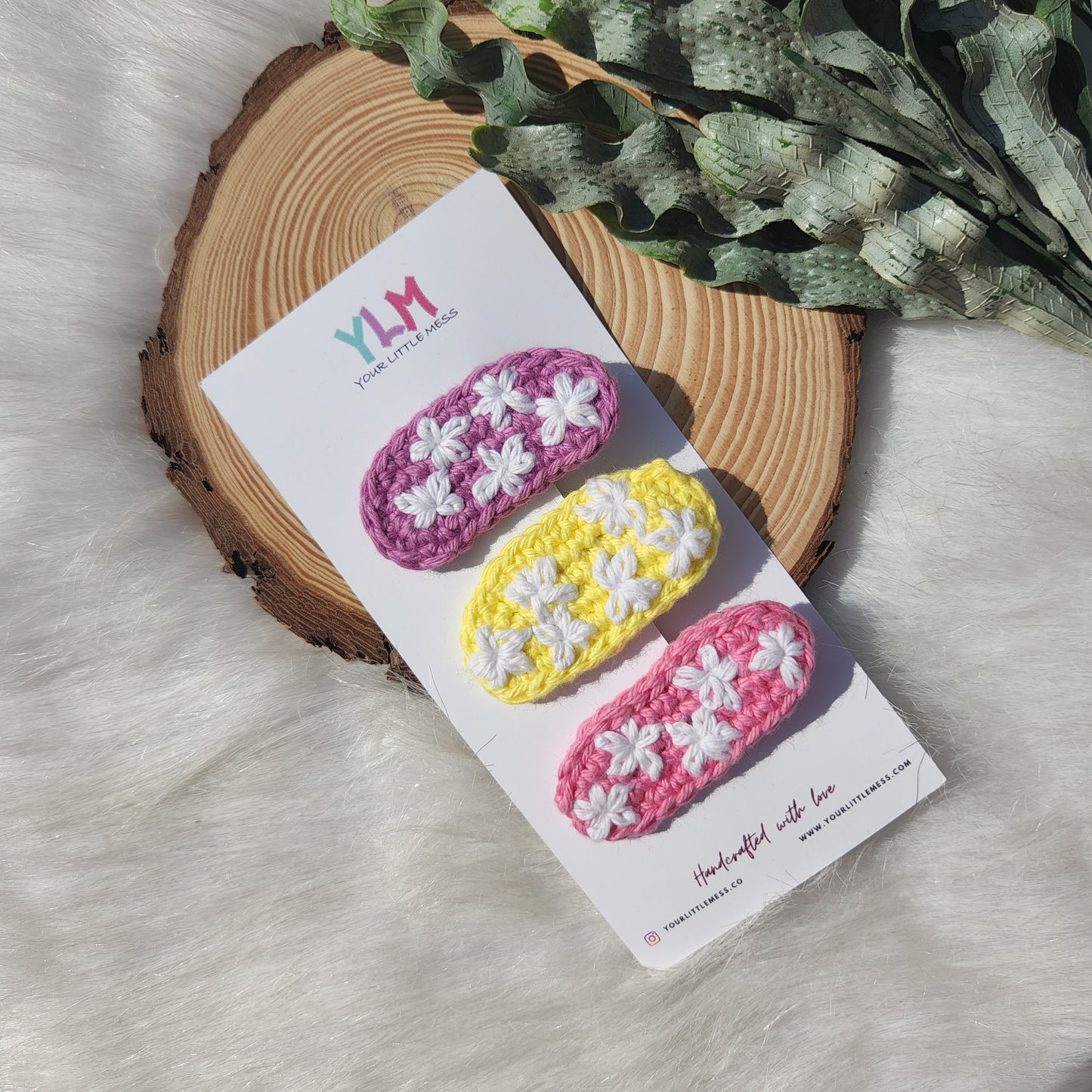 GLAZY DAISY CROCHET HAIRCLIP ( SET OF 3)