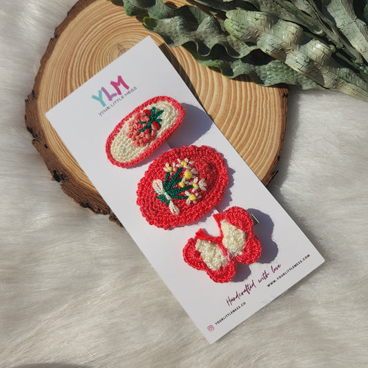 Pretty Girl Crochet Hairclip set of 3